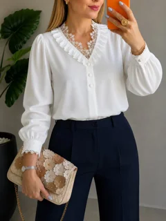 شومیز یقه گیپوری