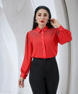 شومیز زیر و رو نگین دار
